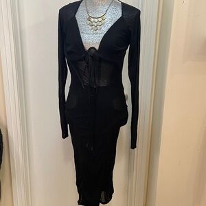 Goth Black Long Sleeve Dress